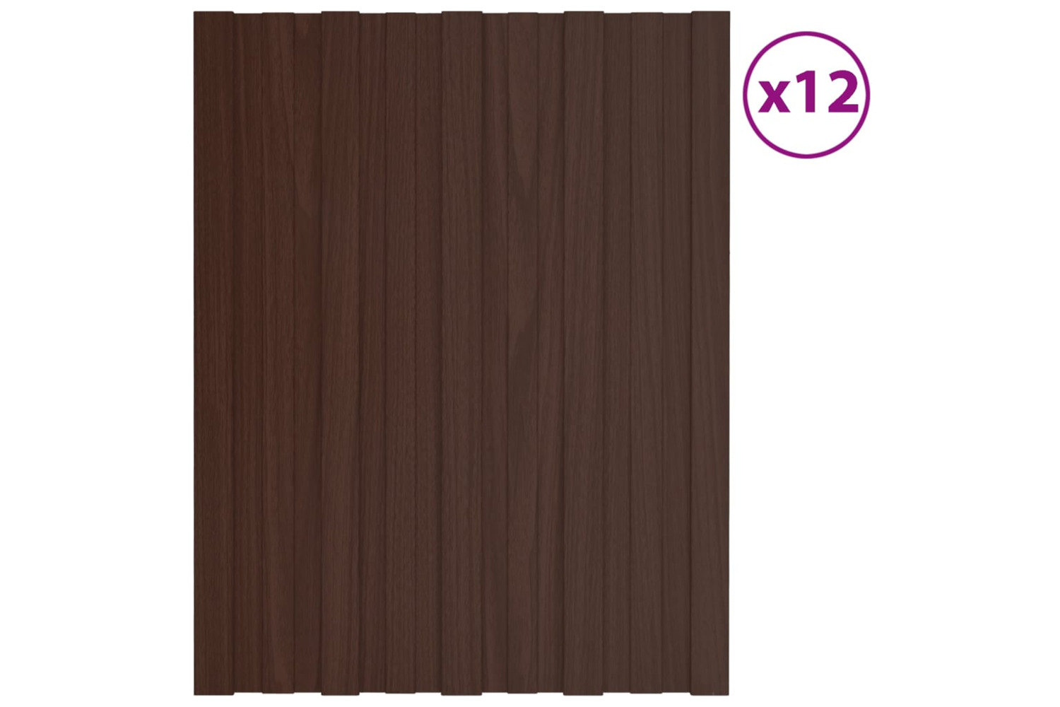 vidaXL 317193 Roof Panels 12 Pcs Galvanised Steel Brown 60x45cm