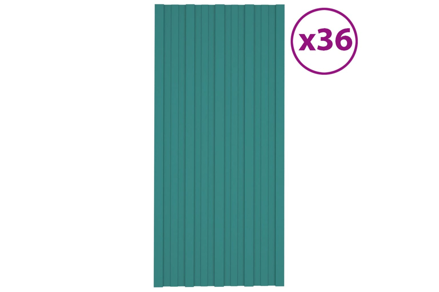 vidaXL 317212 Roof Panels 36 Pcs Galvanised Steel Green 100x45cm