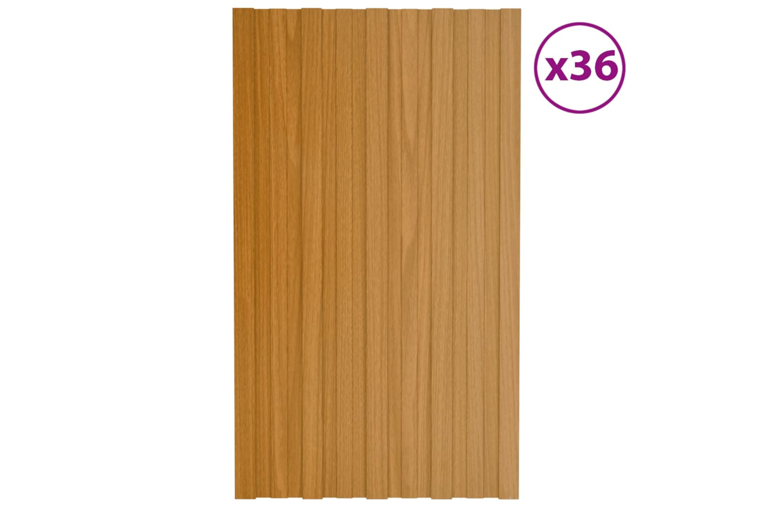 vidaXL 317208 Roof Panels 36 Pcs Galvanised Steel Light Wood 80x45cm