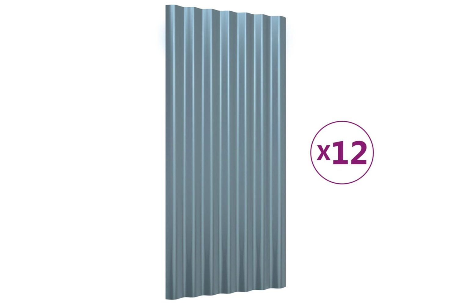 Vidaxl Roof Panels 12 Pcs Powder-coated Steel Grey 80x36 Cm