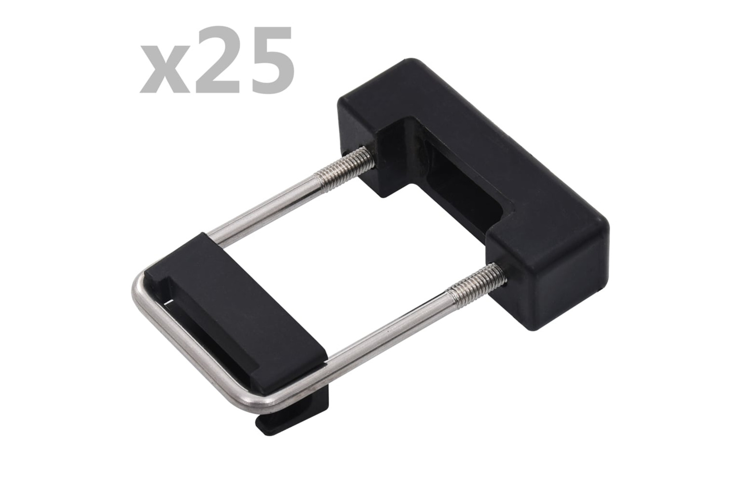 vidaXL 144505 U Connector With Plastic For Fence Post 60x40mm 25 Sets