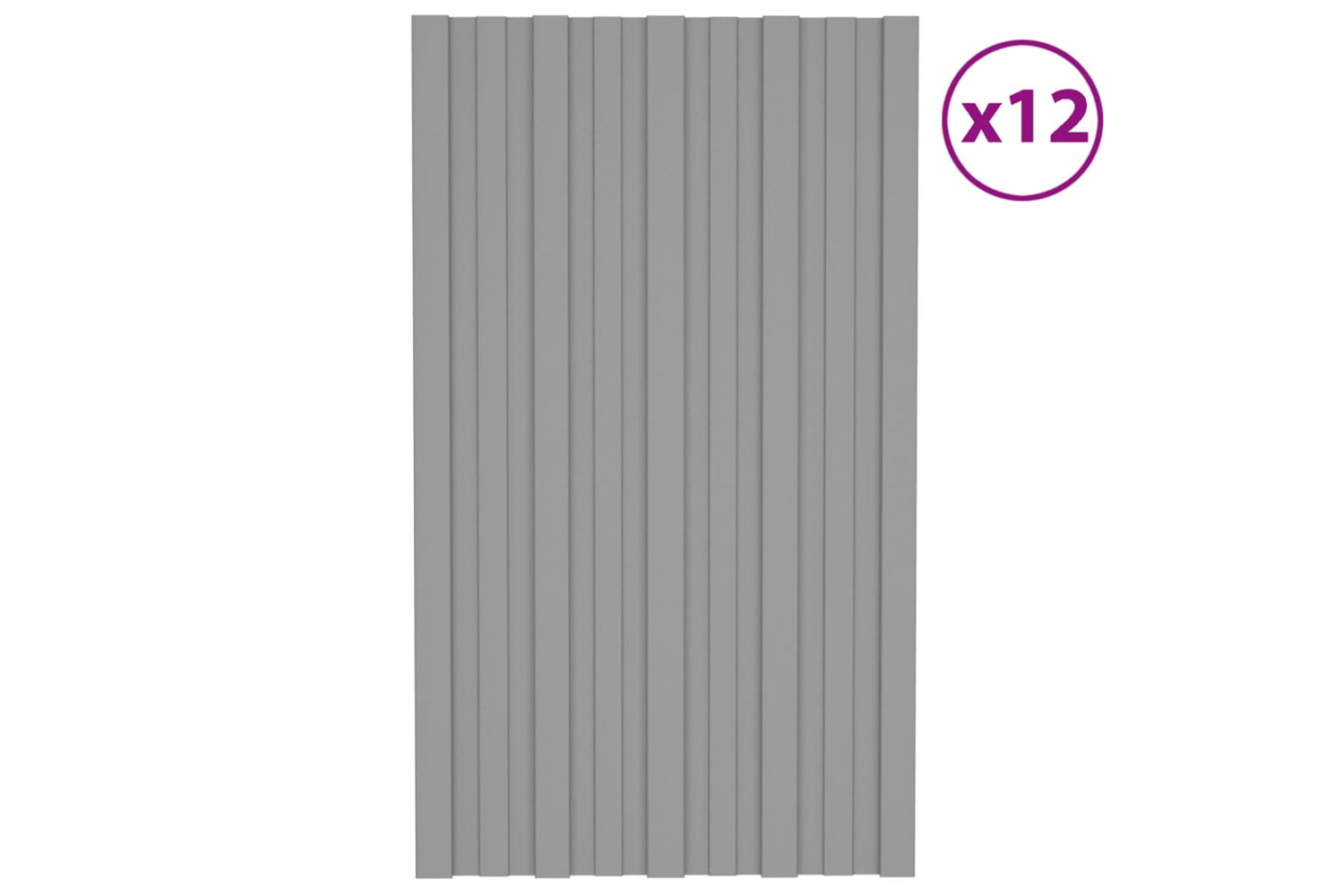 vidaXL 317201 Roof Panels 12 Pcs Galvanised Steel Grey 80x45cm
