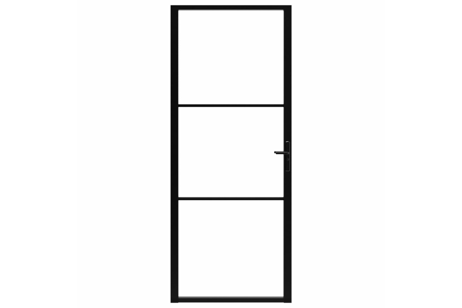 vidaXL 151200 Interior Door Esg Glass And Aluminium 93x201.5cm Black