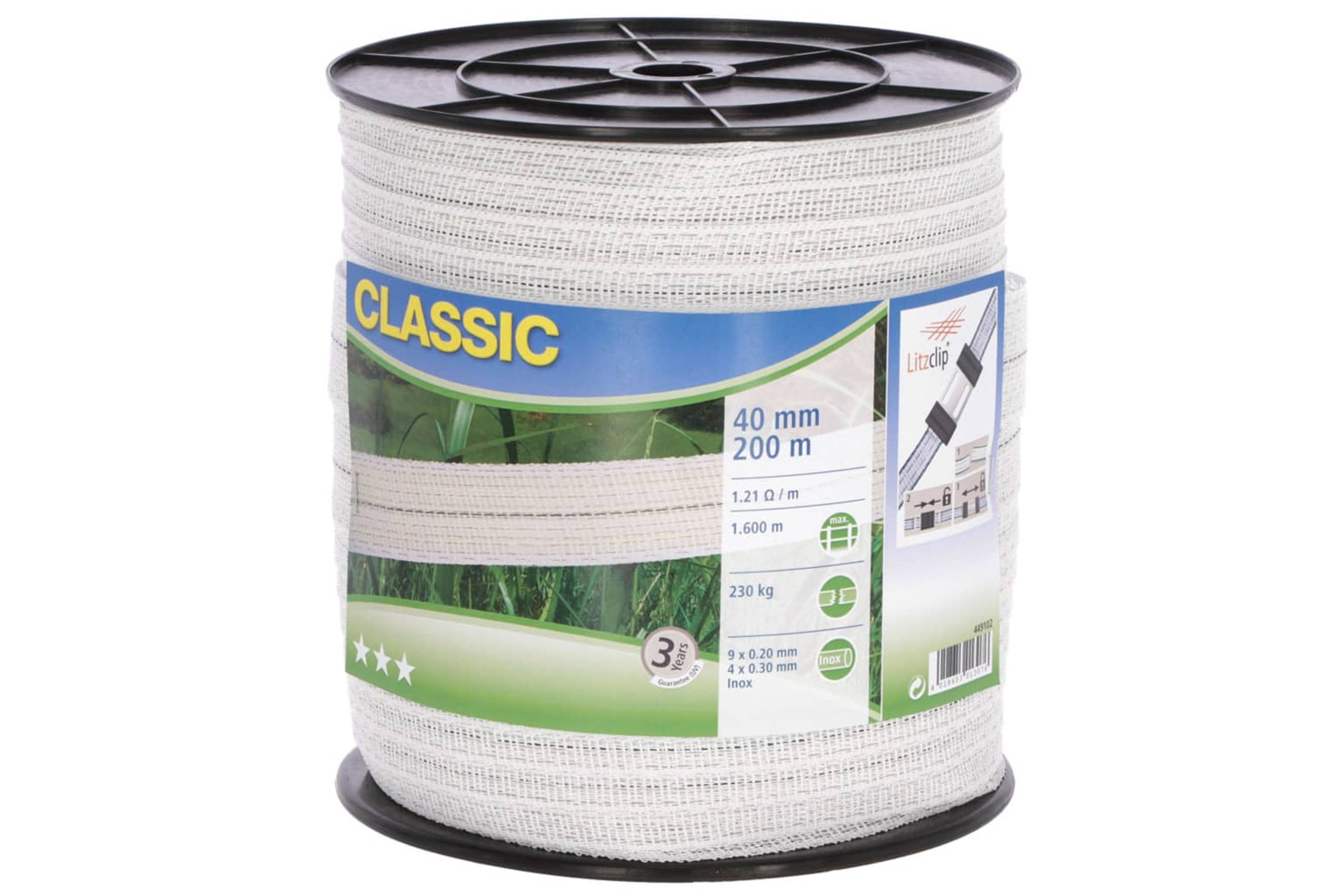 Neutral 430976 Electric Fence Tape Classic 200m 40mm White