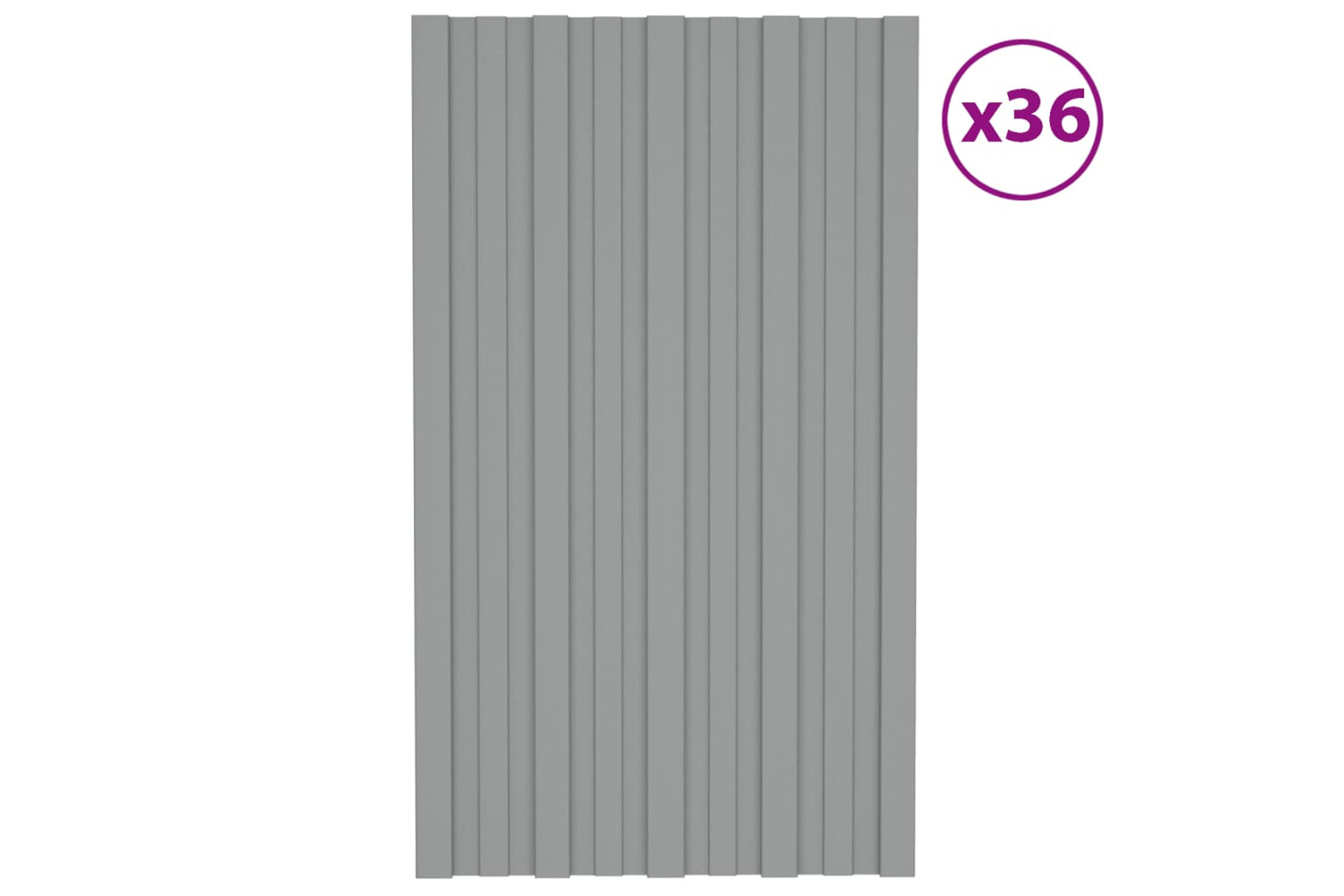 vidaXL 317202 Roof Panels 36 Pcs Galvanised Steel Grey 80x45cm