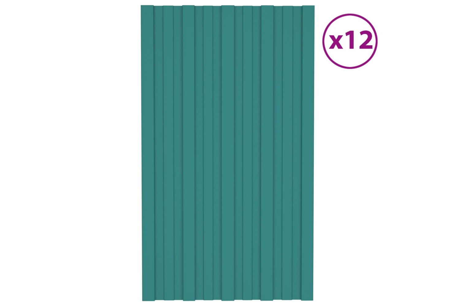 vidaXL 317199 Roof Panels 12 Pcs Galvanised Steel Green 80x45cm