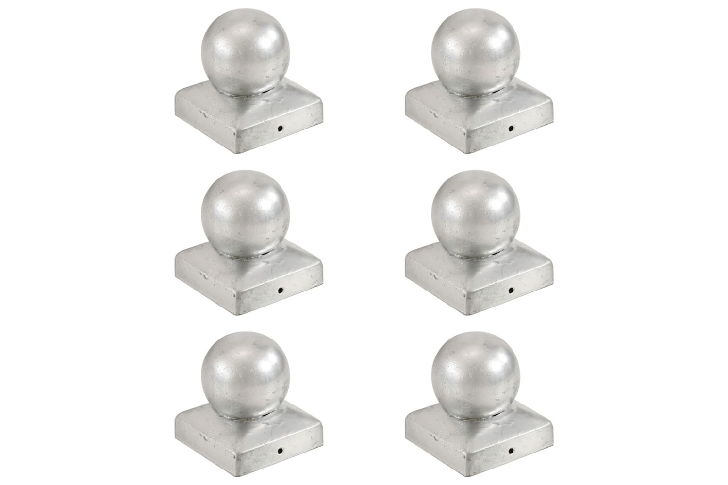 vidaXL 145497 Post Caps 6 Pcs Globe Final Galvanised Metal 71x71mm