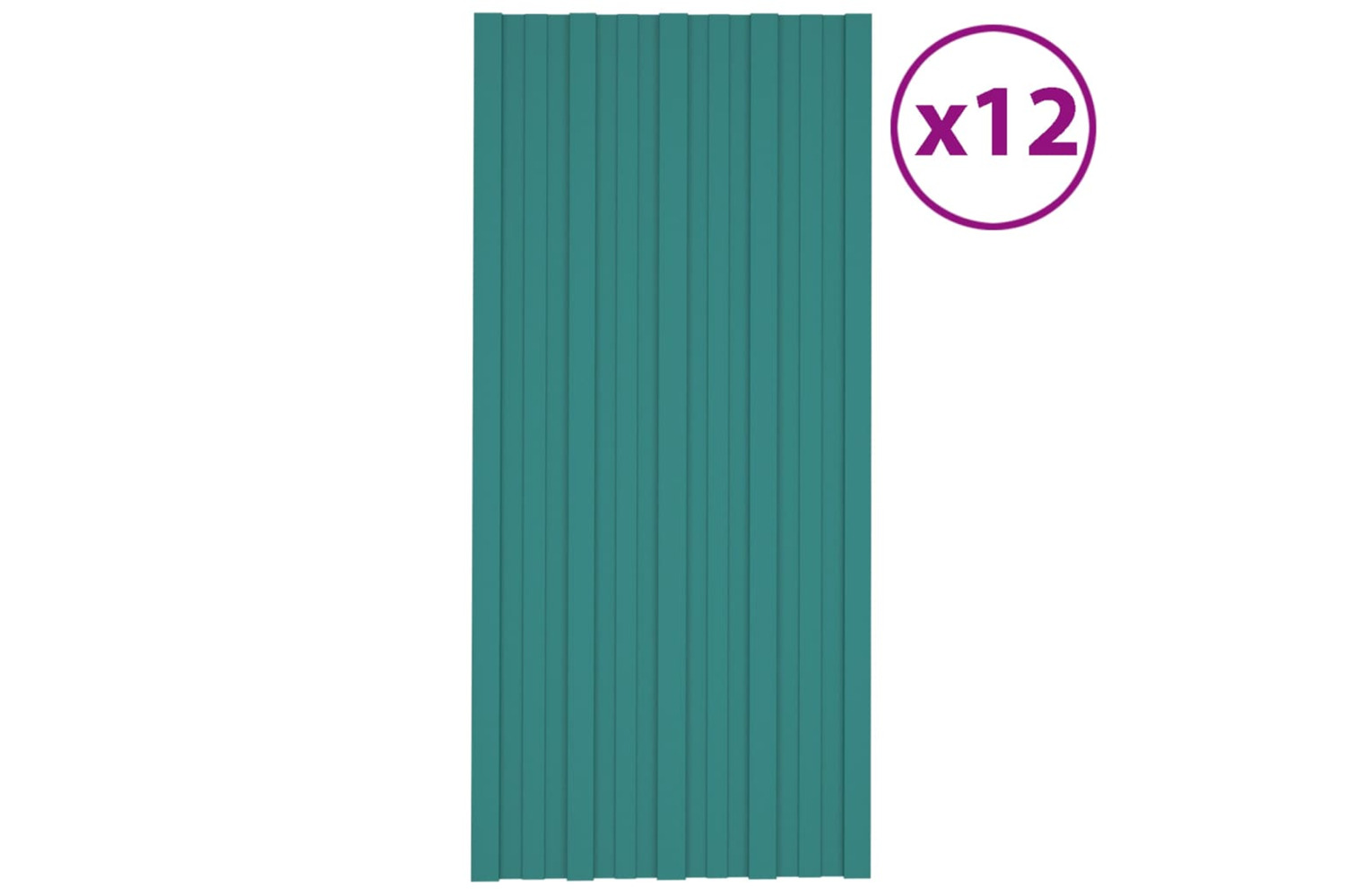 vidaXL 317211 Roof Panels 12 Pcs Galvanised Steel Green 100x45cm