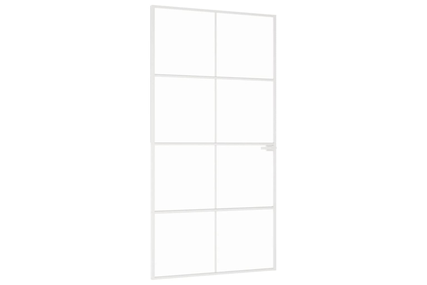 vidaXL 153673 Interior Door White 102x201.5cm Tempered Glass&aluminium Slim