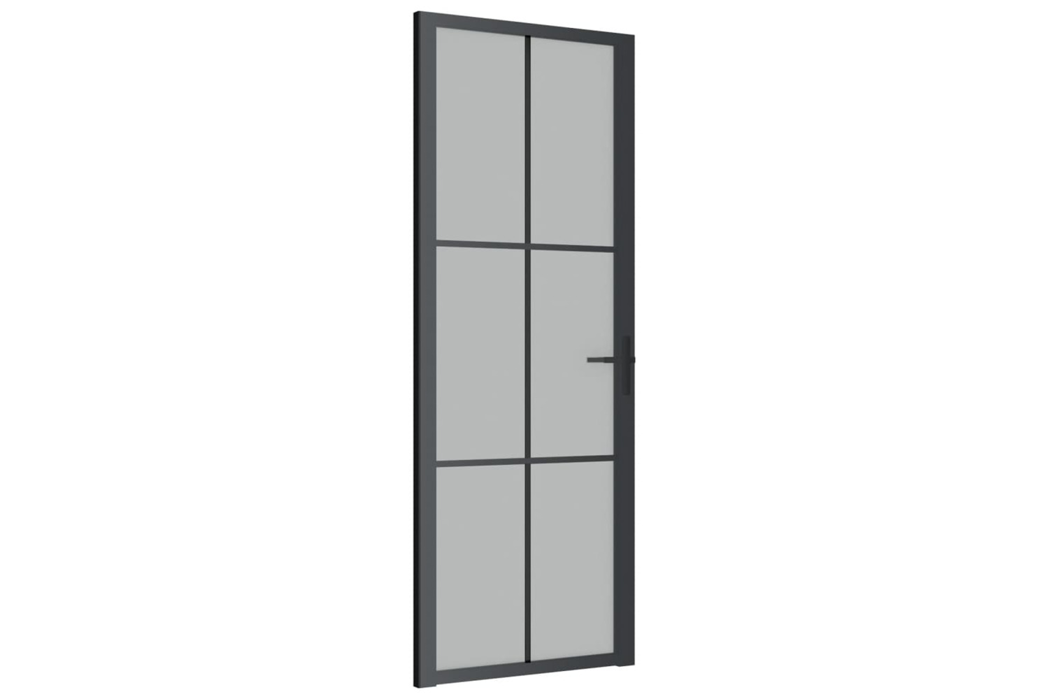 vidaXL 350556 Interior Door 76x201.5cm Black Matt Glass And Aluminium