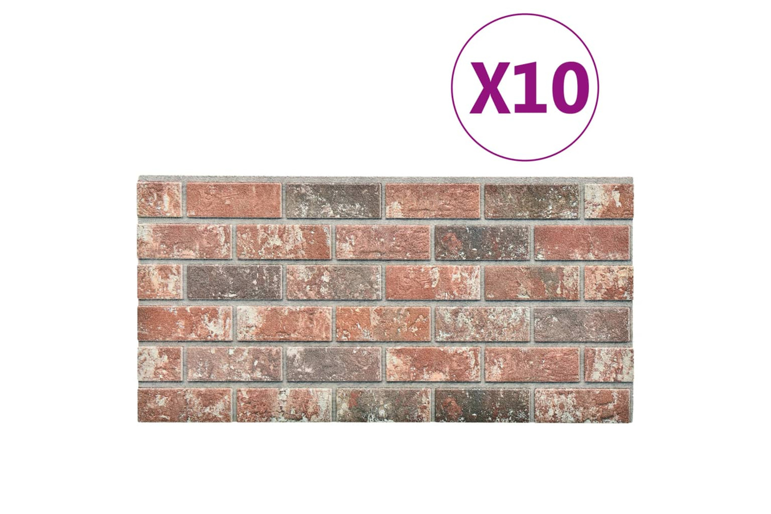 vidaXL 332922 3d Wall Panels With Dark Brown & Grey Brick Design 10 Pcs Eps