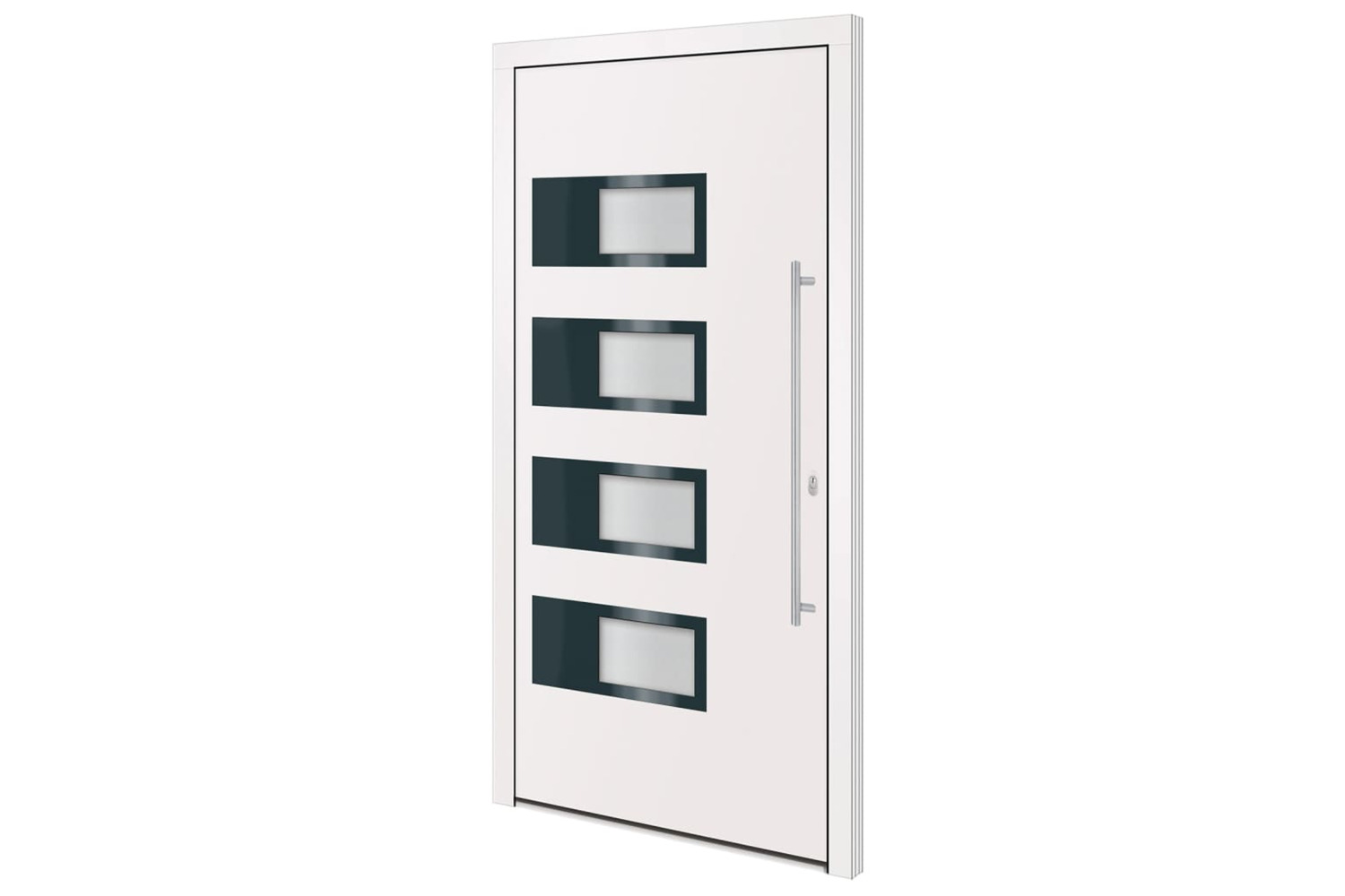 vidaXL 3157064 Front Door White 110x210cm Aluminium And Pvc