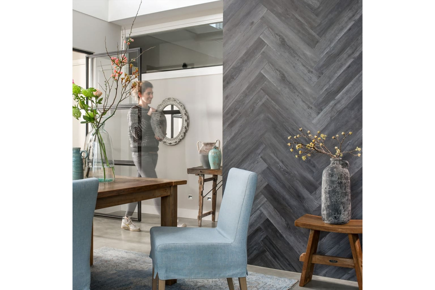 Wallart 442554 Wood Look Planks Barnwood Oak Ash Grey