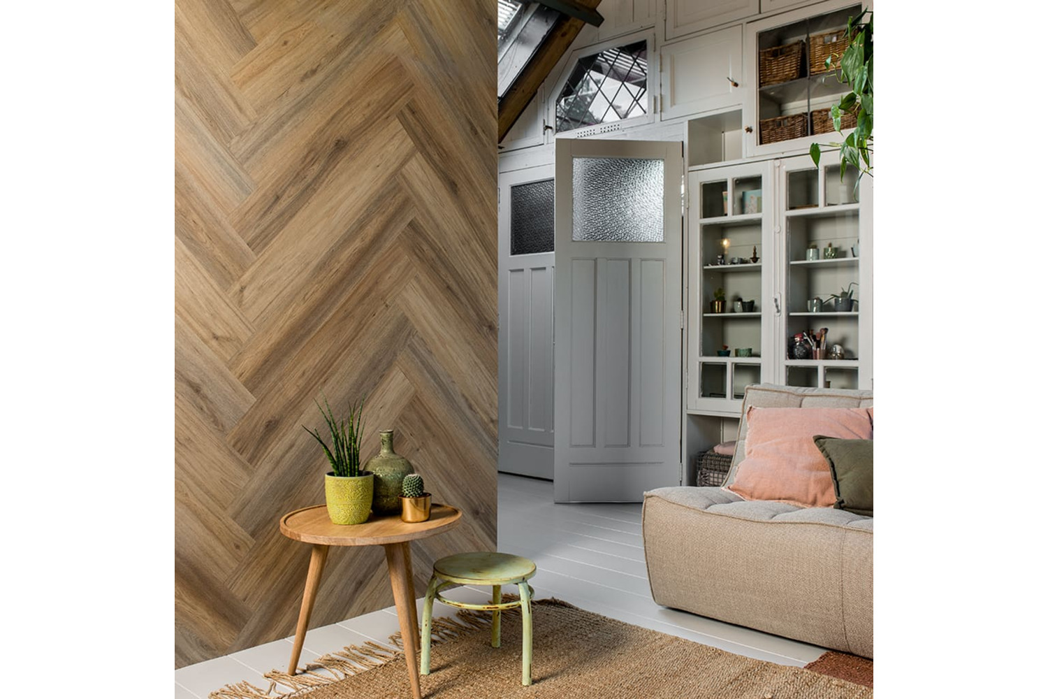 Wallart 432694 Wood Look Planks Natural Oak Latte Brown