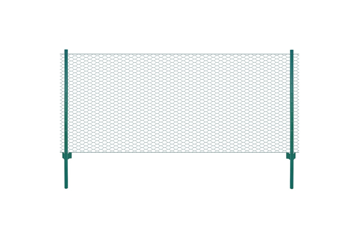 vidaXL 144613 Wire Mesh Fence With Posts Steel 25x0.5 M Green