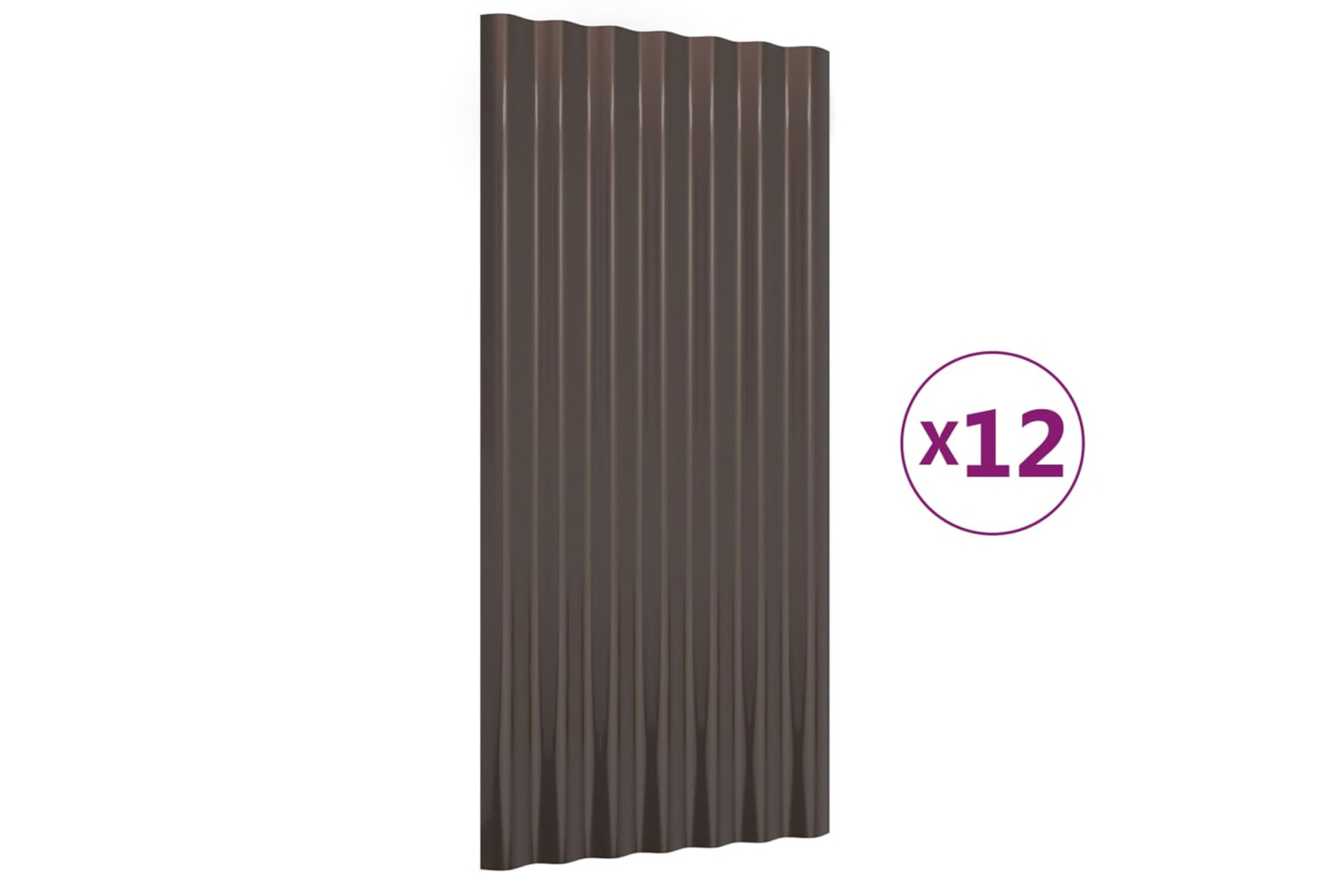 vidaXL 319135 Roof Panels 12 Pcs Powder-coated Steel Brown 80x36cm