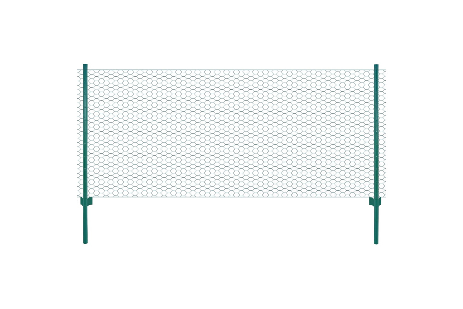 vidaXL 144610 Wire Mesh Fence With Posts Steel 25x1 M Green
