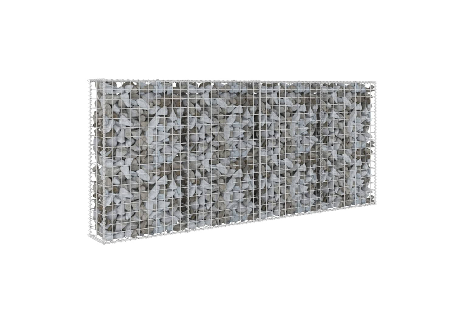 Vidaxl 143580 Gabion Wall With Covers Galvanised Steel 200x20x85 Cm