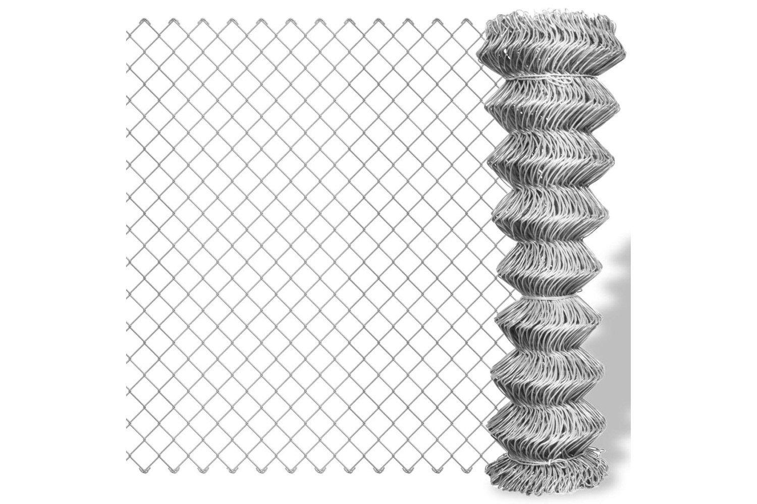 vidaXL 141493 Chain Link Fence Galvanised Steel 25x1.5 M Silver