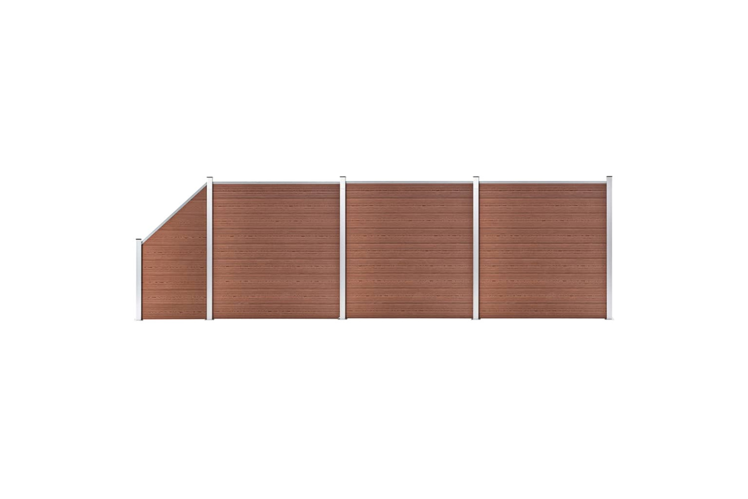 vidaXL 3053217 Wpc Fence Set 3 Square + 1 Slanted 619x186cm Brown