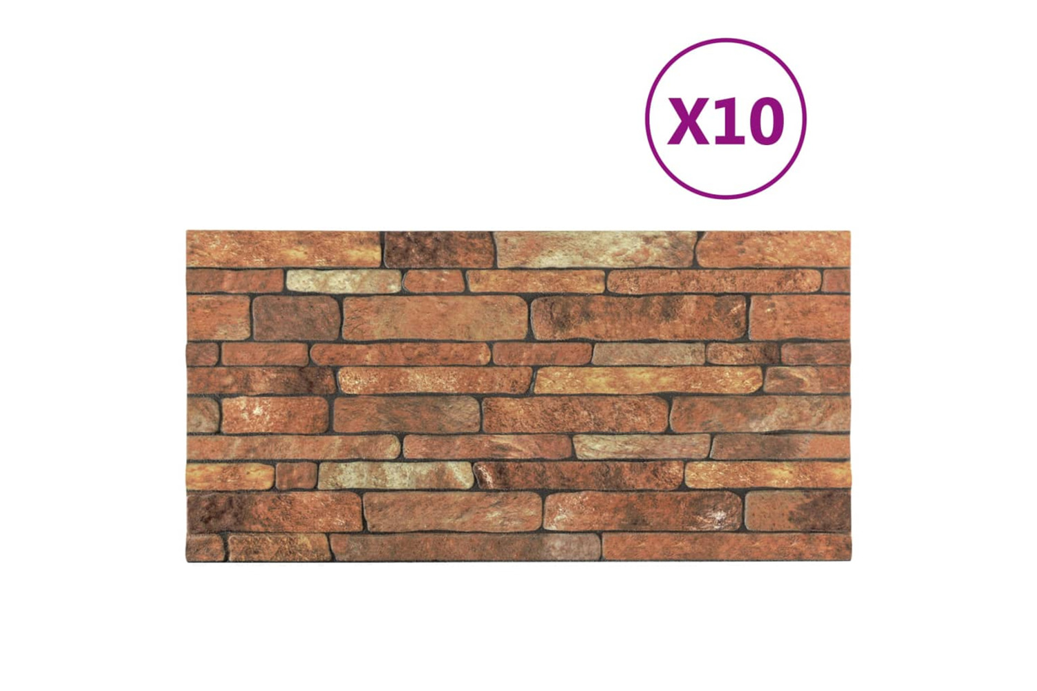 vidaXL 149583 3d Wall Panels With Brown Brick Design 10 Pcs Eps