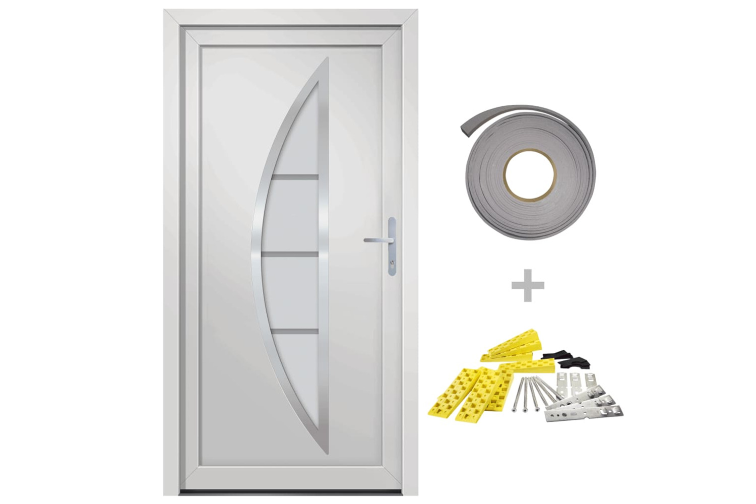 vidaXL 3187869 Front Door White 98x200cm Pvc