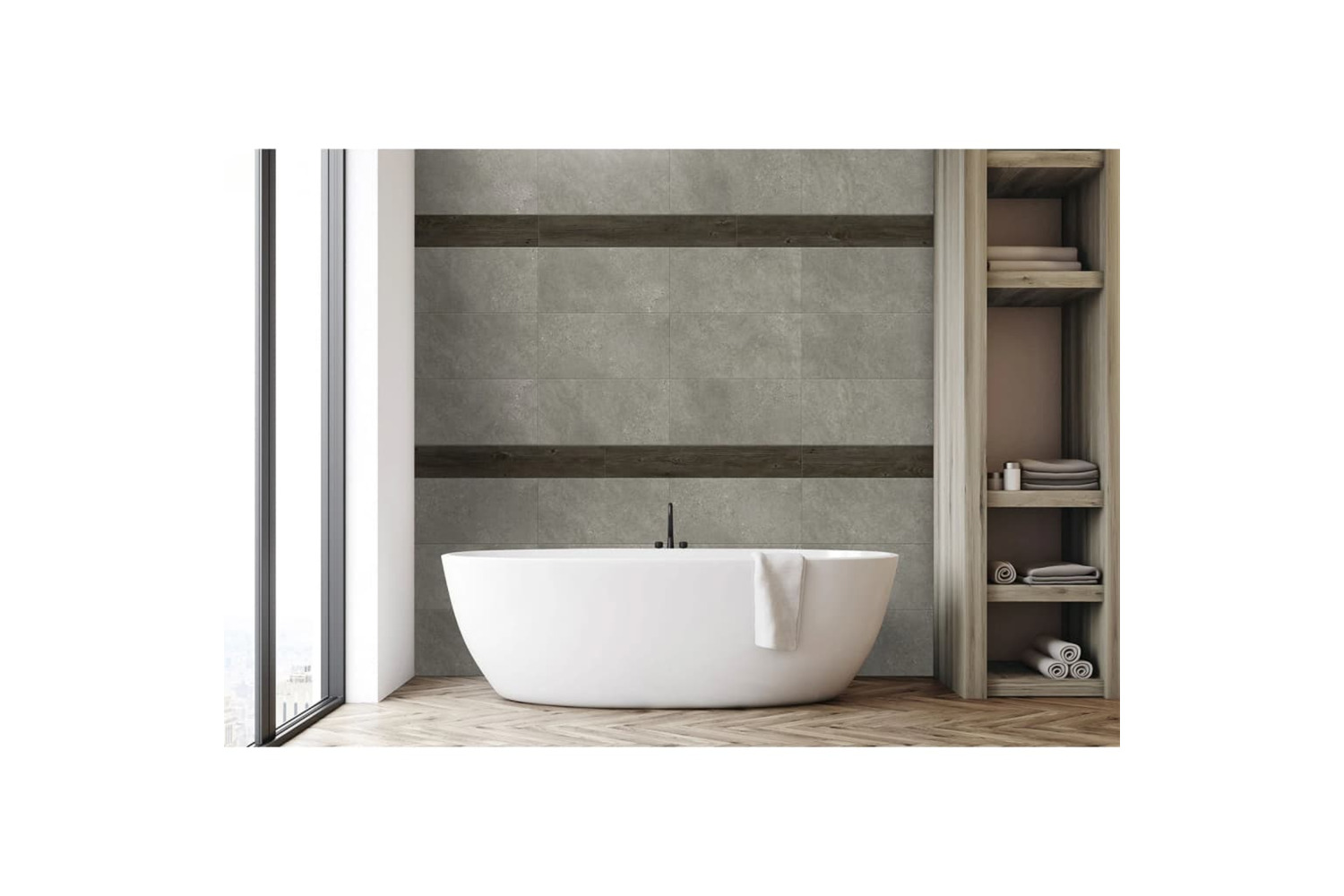 Grosfillex 434309 Wallcovering Tile Gx Wall+ 15pcs 15x90 Cm Brown Oak