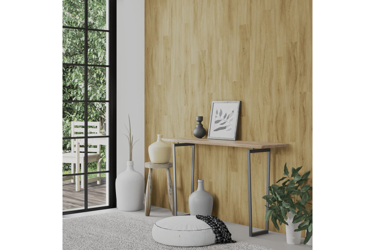 vidaXL 3189146 Wall Panels Wood Look Brown Pvc 4.12 m²
