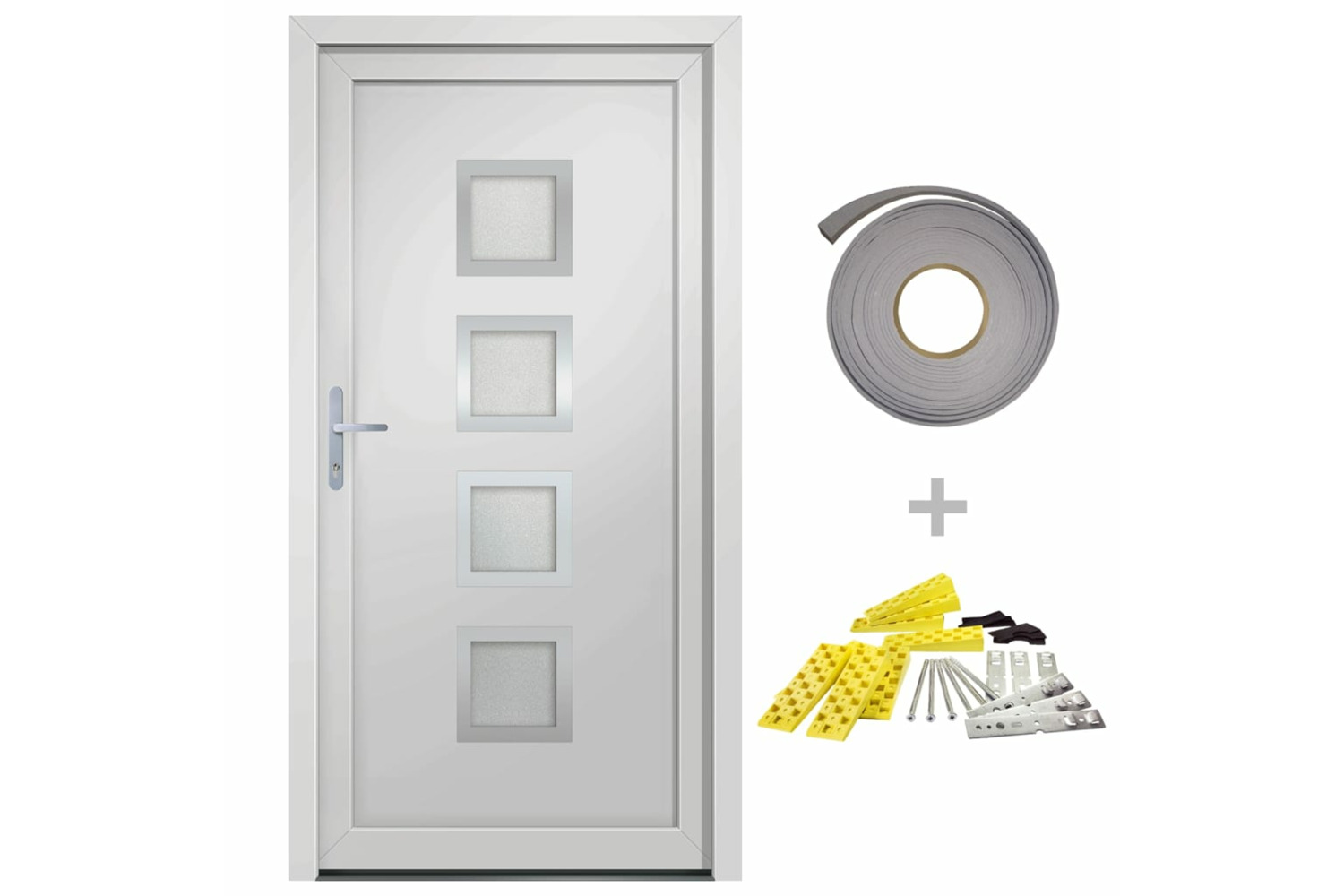 vidaXL 3187839 Front Door White 98x200cm Pvc