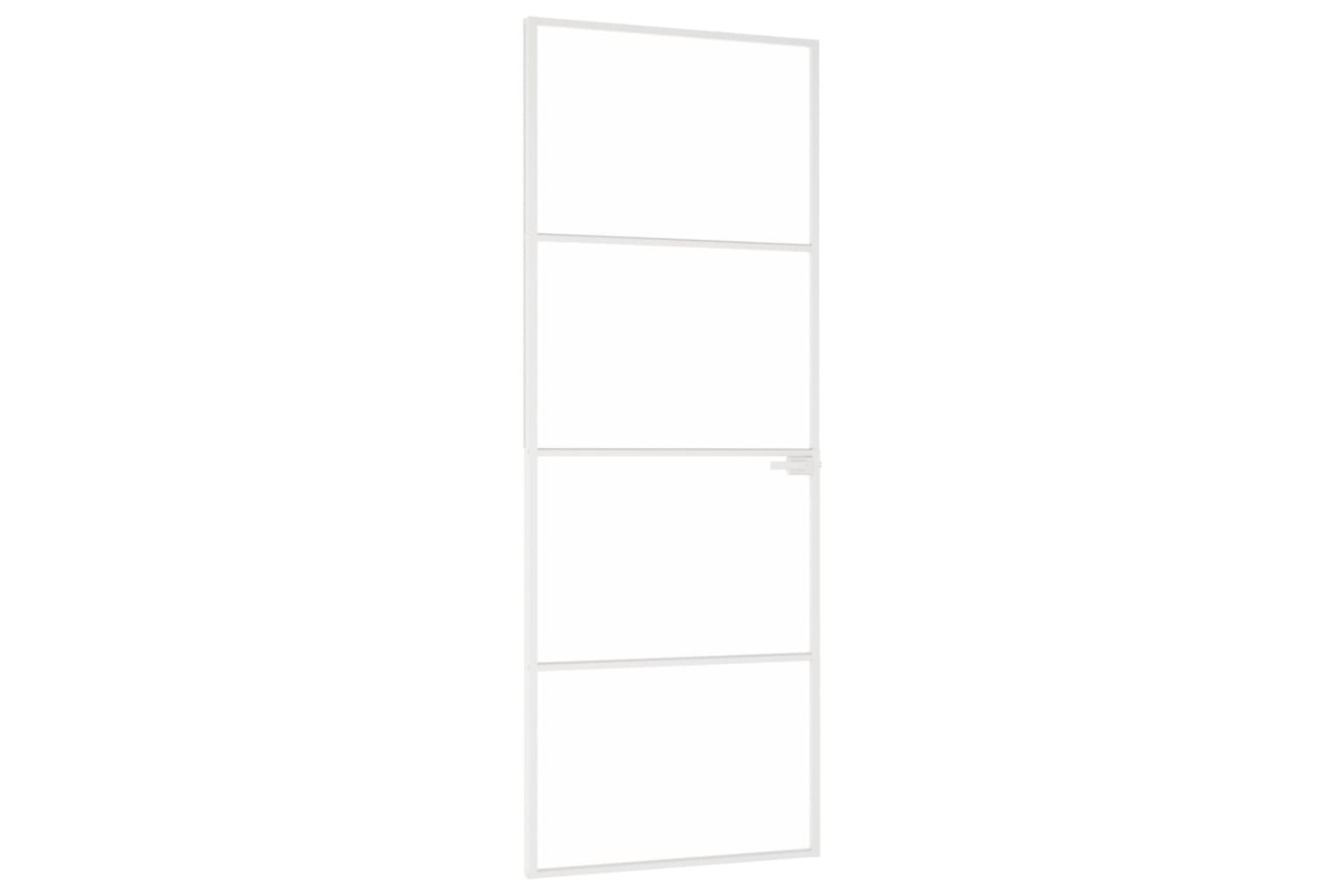 vidaXL 153666 Interior Door White 76x201.5cm Tempered Glass&aluminium Slim