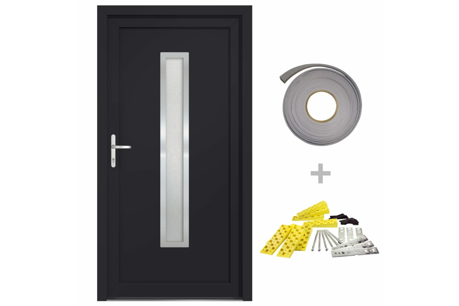 vidaXL 3187900 Front Door Anthracite 98x208cm Pvc