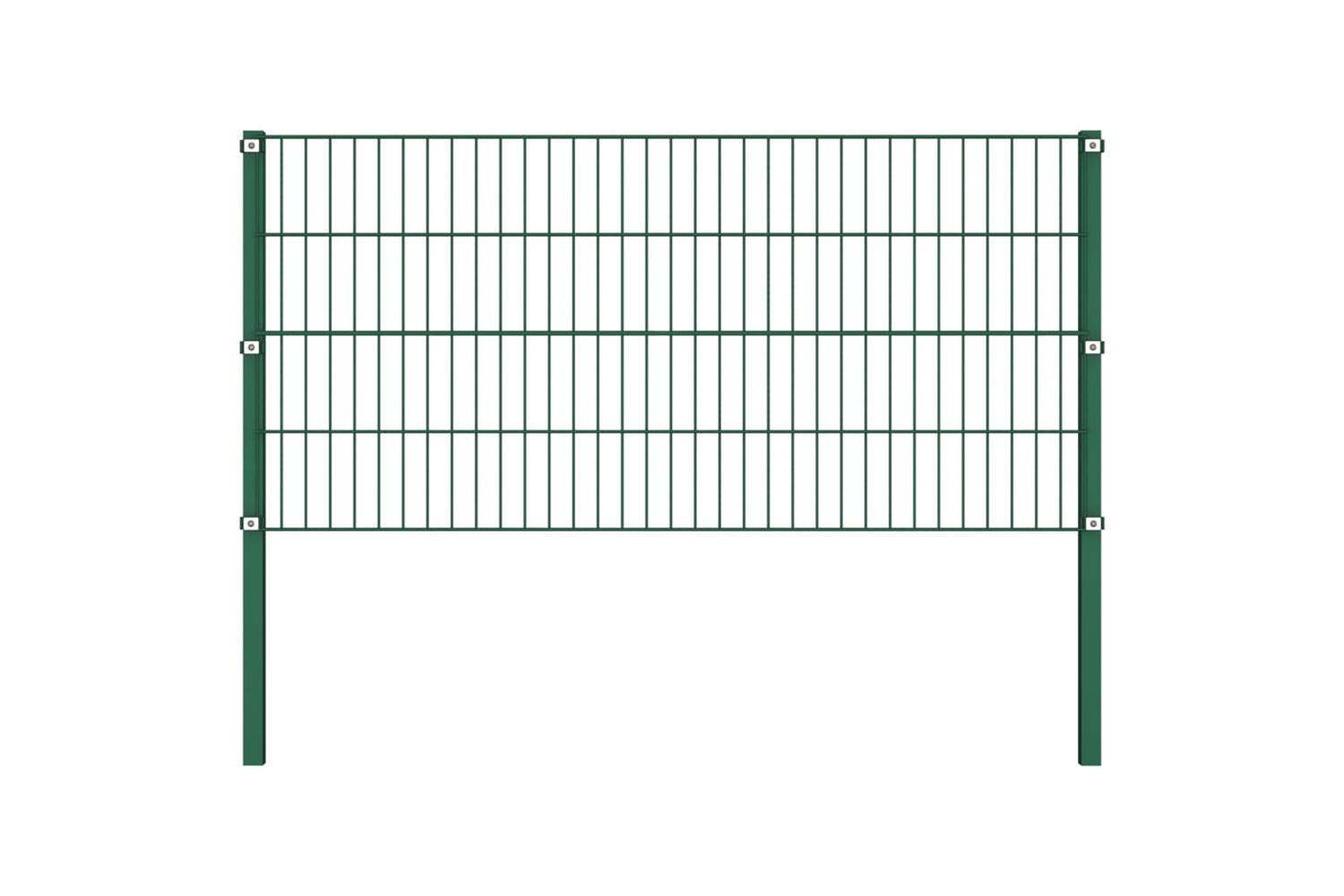 vidaXL 144933 Fence Panel With Posts Iron 1.7x0.8 M Green