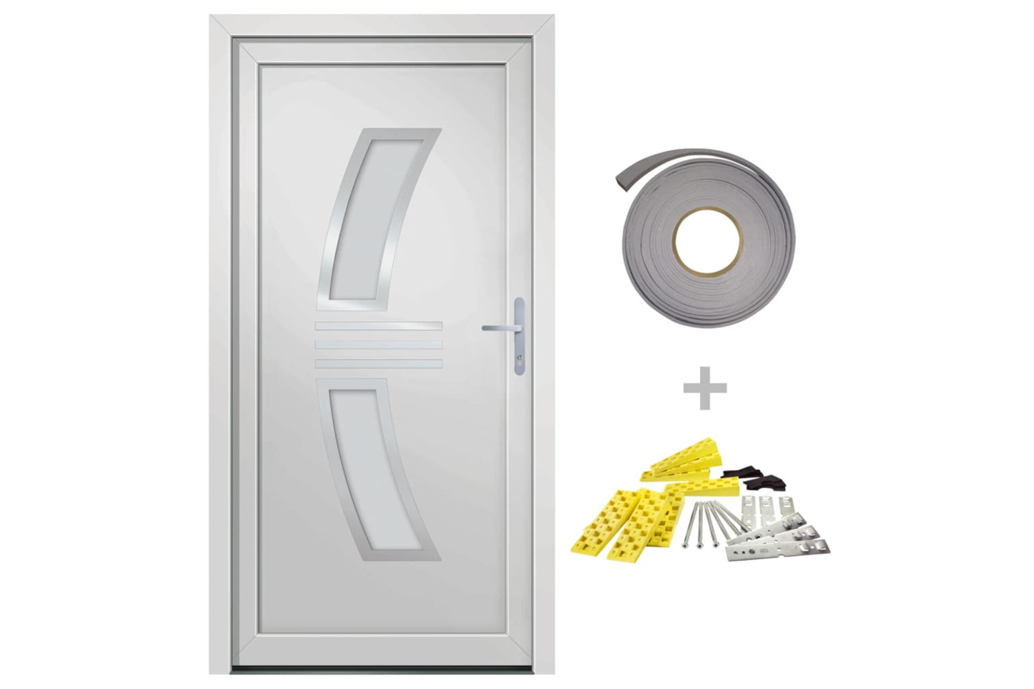 vidaXL 3187927 Front Door White 98x200cm Pvc