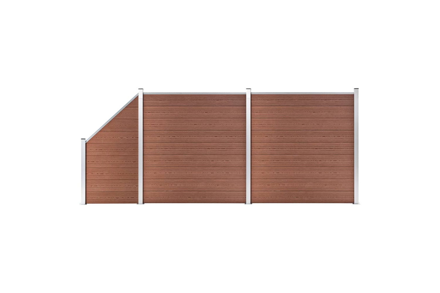vidaXL 3053216 Wpc Fence Set 2 Square + 1 Slanted 446x186cm Brown