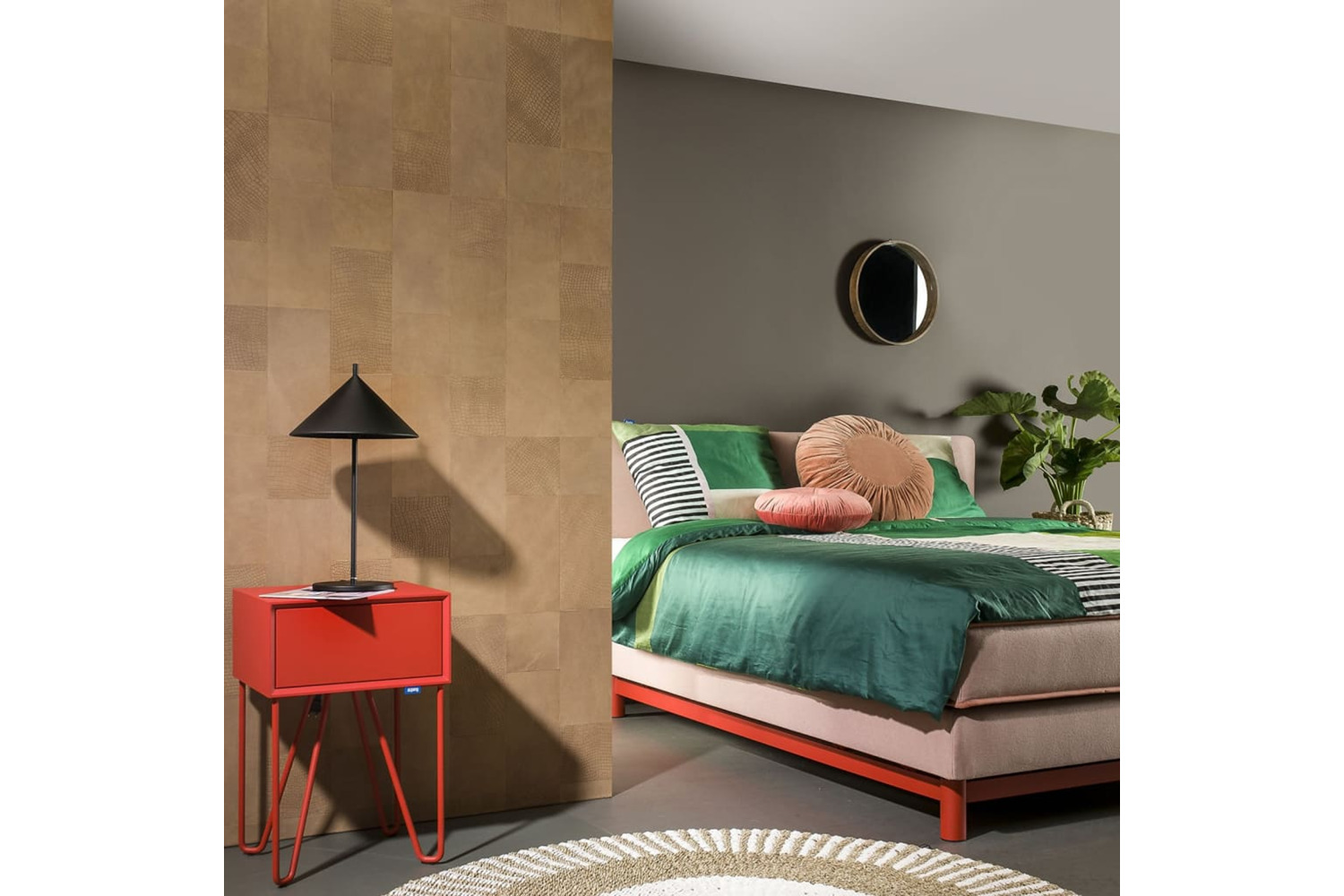 Wallart 440929 Leather Tiles Lugard Vintage Brown 32 Pcs