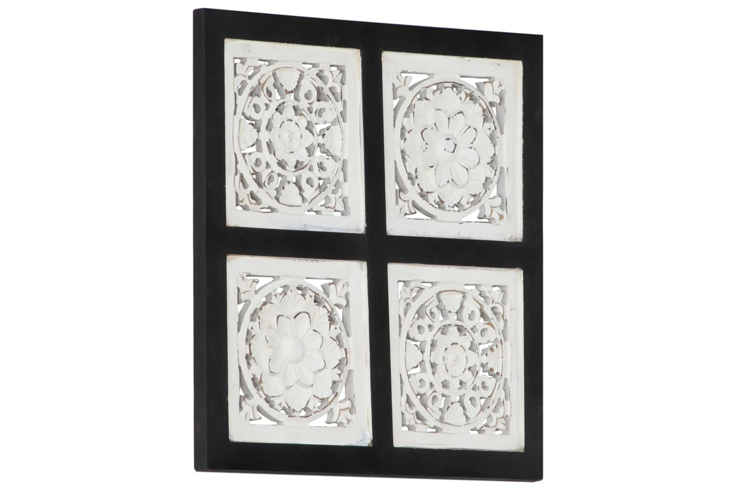 vidaXL 321656 Hand-carved Wall Panel Mdf 40x40x1.5cm Black And White