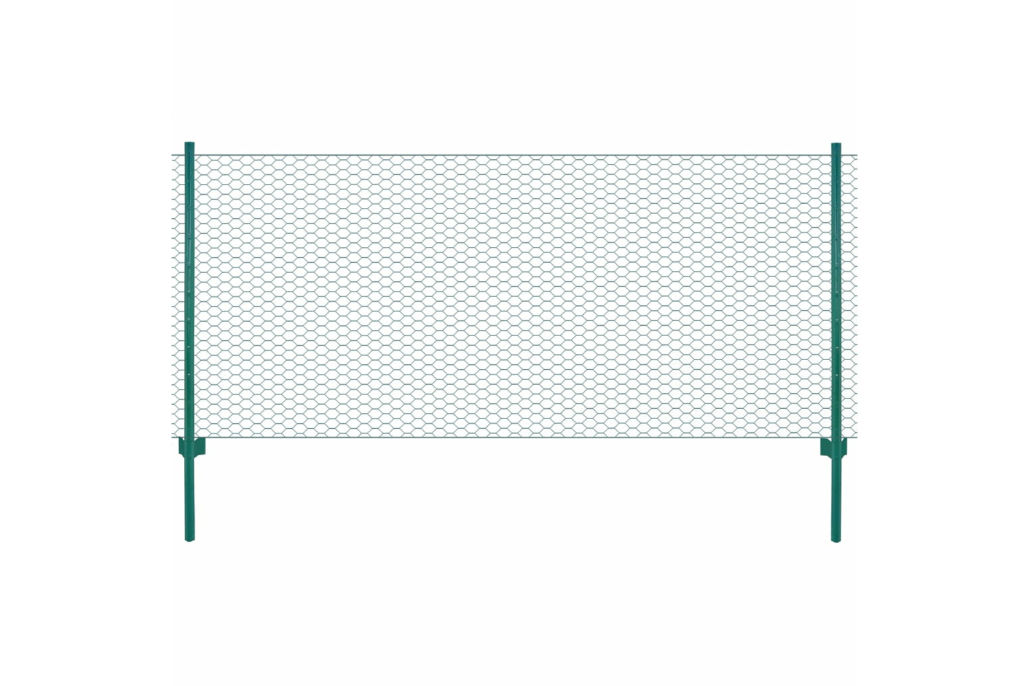 vidaXL 144615 Wire Mesh Fence With Posts Steel 25x1 M Green
