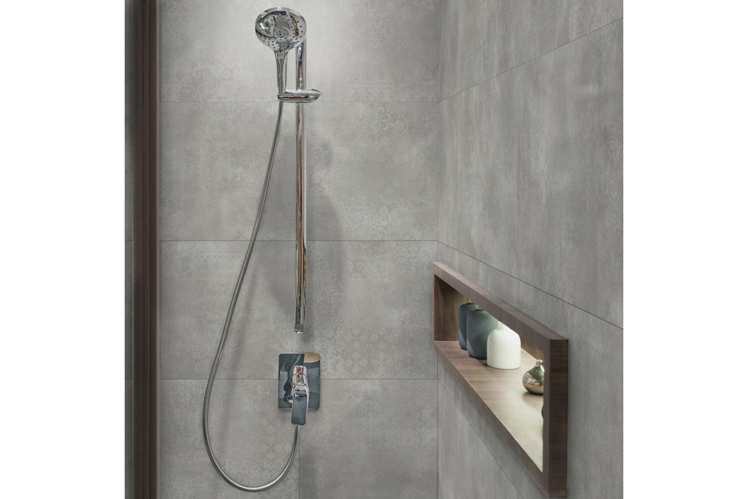 Grosfillex 431019 Wallcovering Tile Gx Wall+ 5pcs Stone 45x90cm Grey