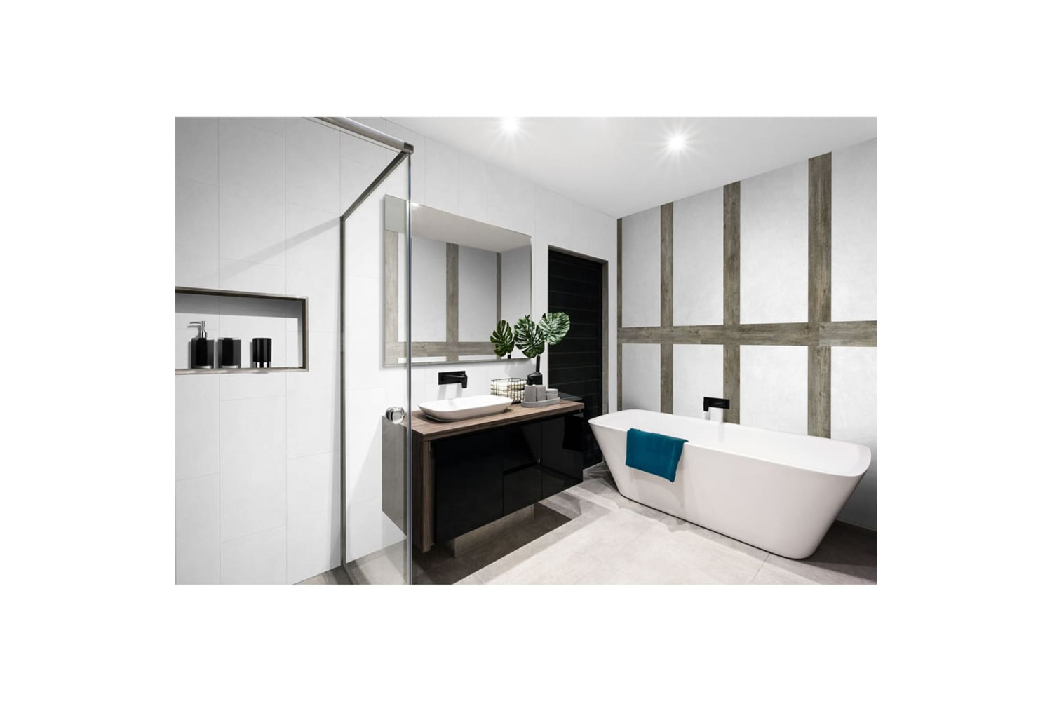 Grosfillex 431014 Wallcovering Tile Gx Wall+ 11pcs Stone 30x60cm White