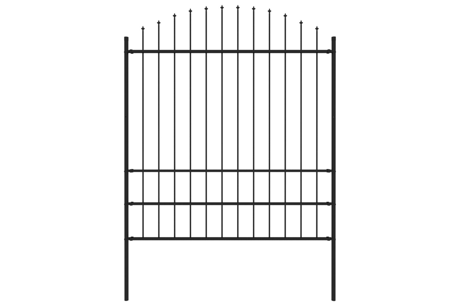 vidaXL 144945 Garden Fence With Spear Top Steel