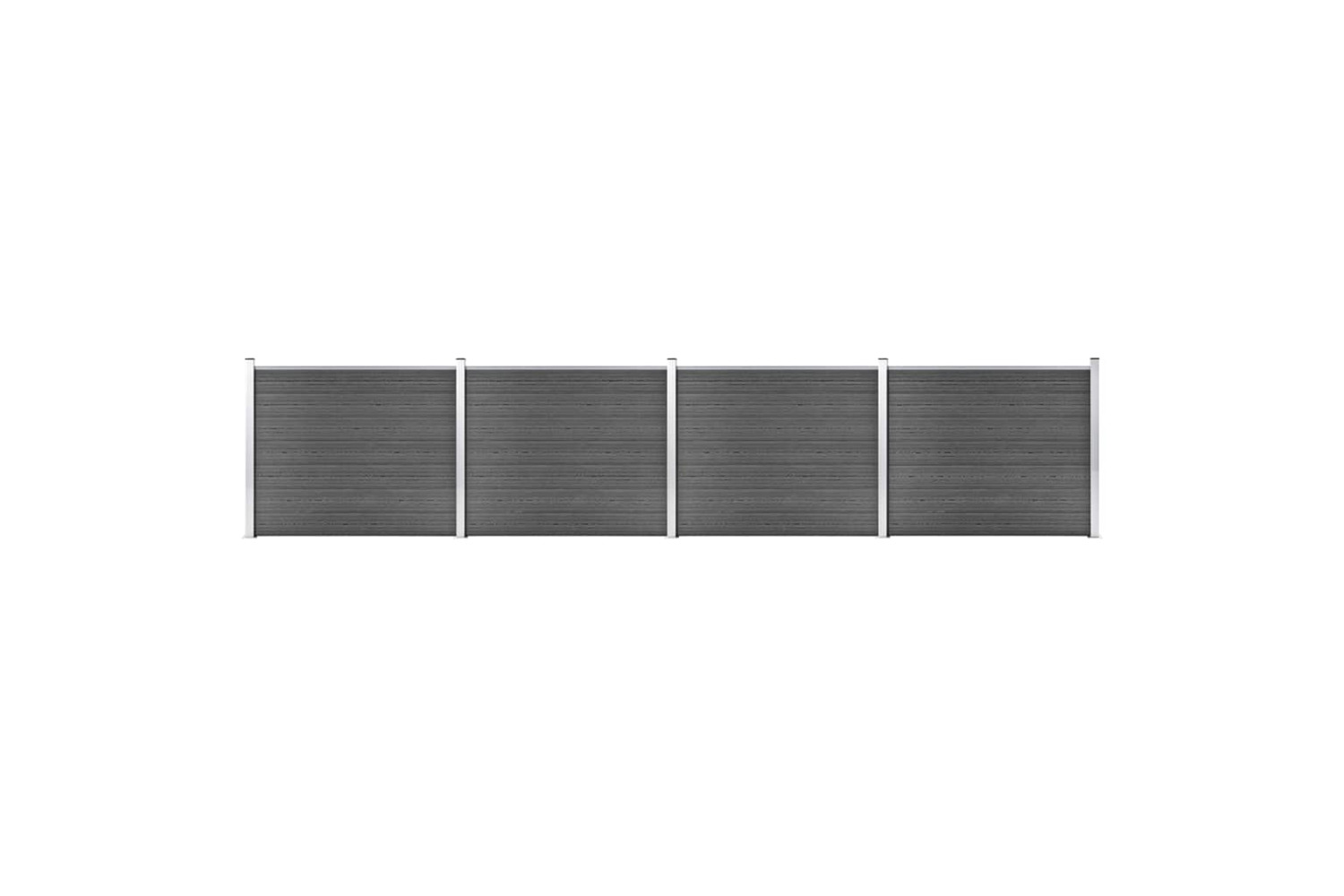 vidaXL 3070461 Fence Panel Set Wpc 699x146cm Black