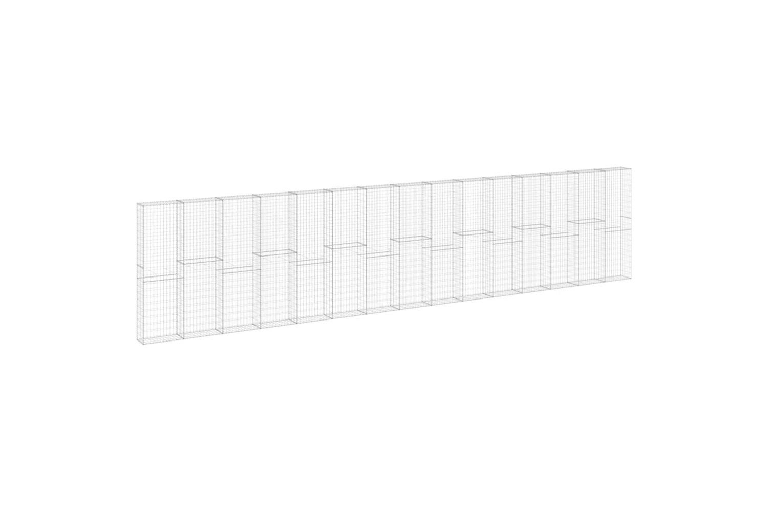 vidaXL 147819 Gabion Wall With Covers Galvanised Steel 900x30x200cm