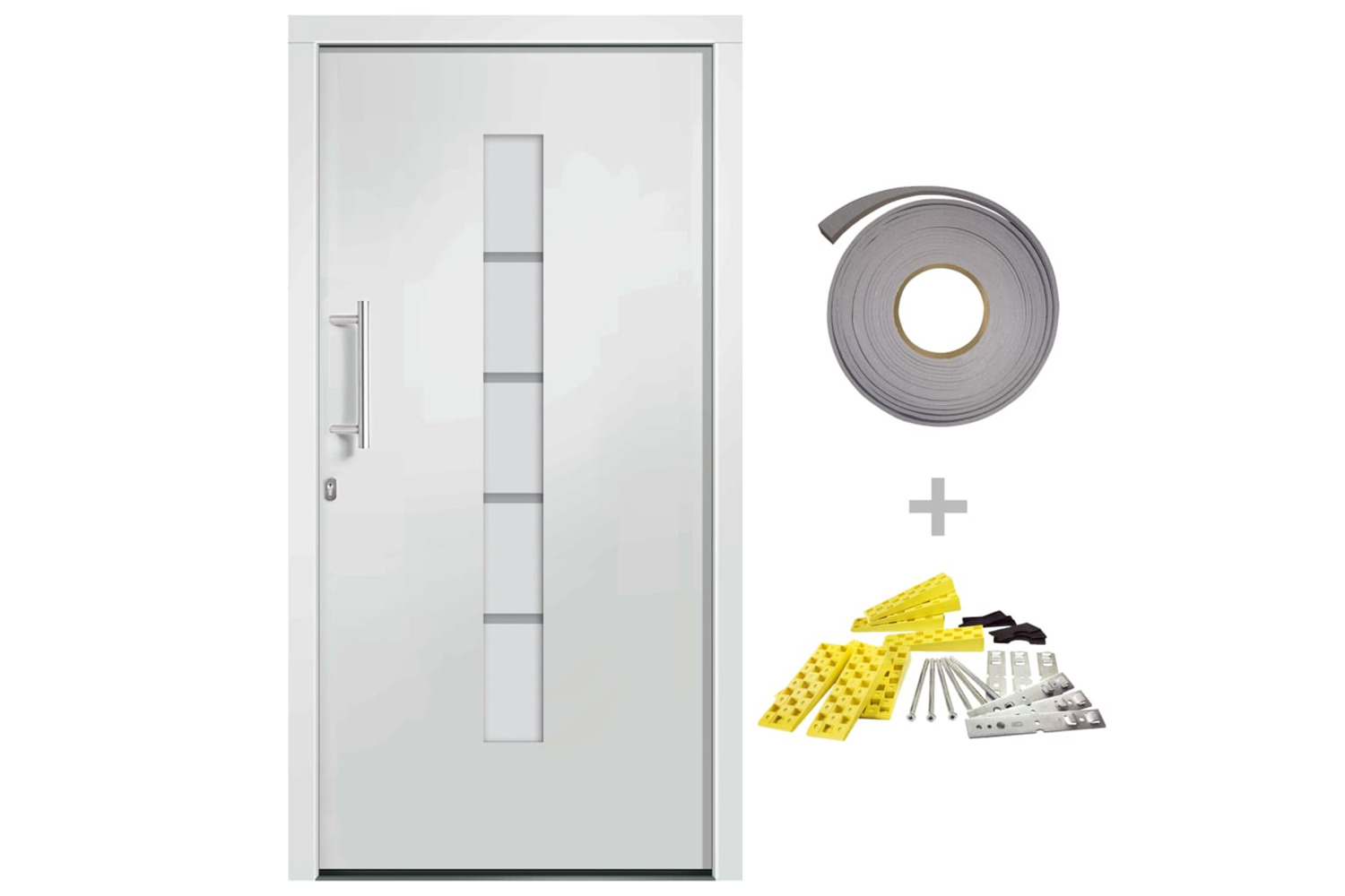 vidaXL 3056811 Front Door Aluminium And Pvc White 110x210cm
