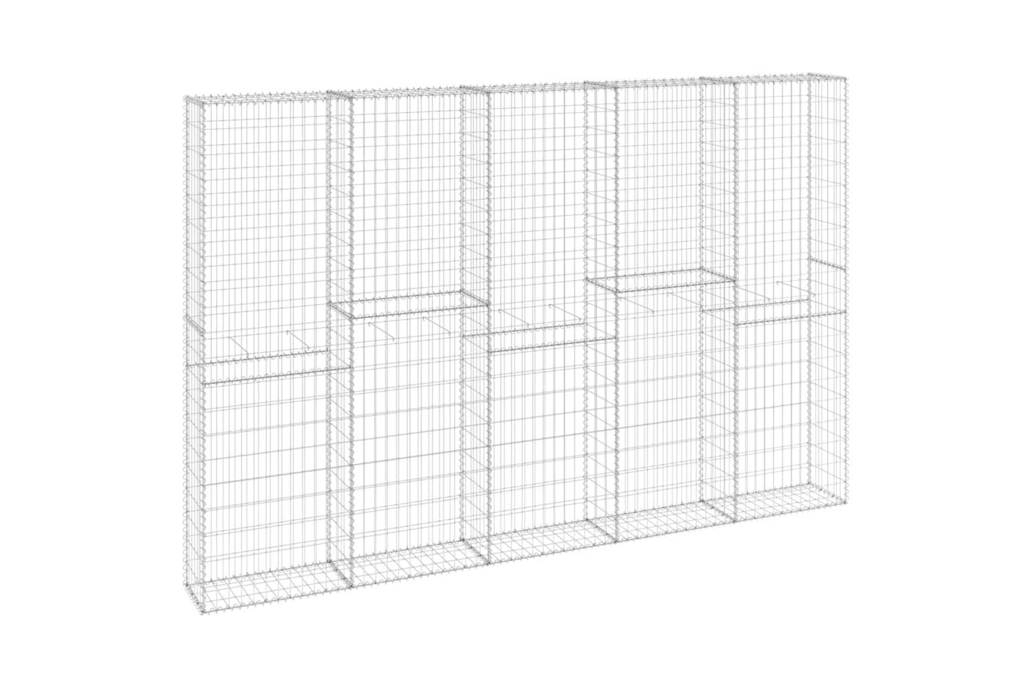 vidaXL 147823 Gabion Wall With Covers Galvanised Steel 300x30x200cm