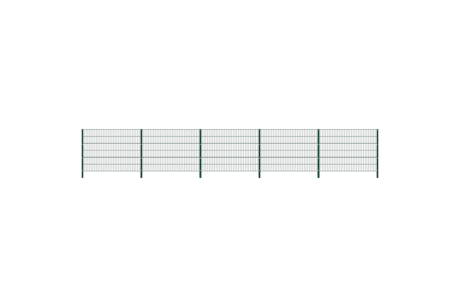 vidaXL 278665 Fence Panel With Posts Iron 8.5x1.2 M Green