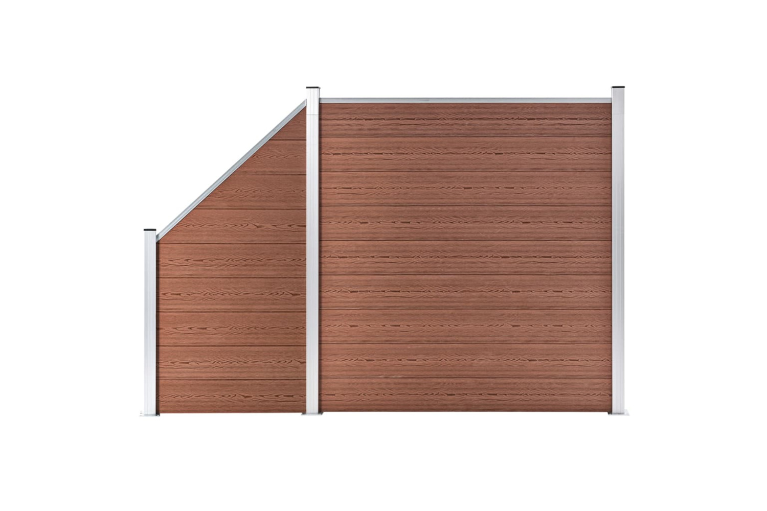 vidaXL 3054430 Wpc Fence Set 1 Square + 1 Slanted 273x186cm Brown