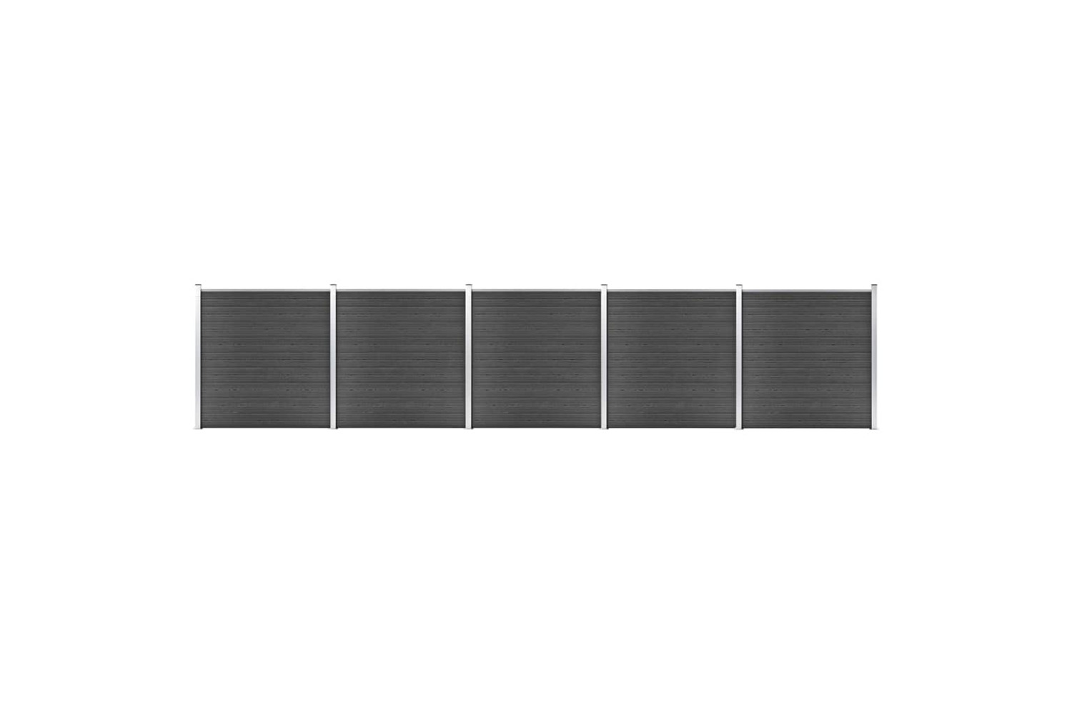 vidaXL 3070432 Fence Panel Set Wpc 872x186cm Black