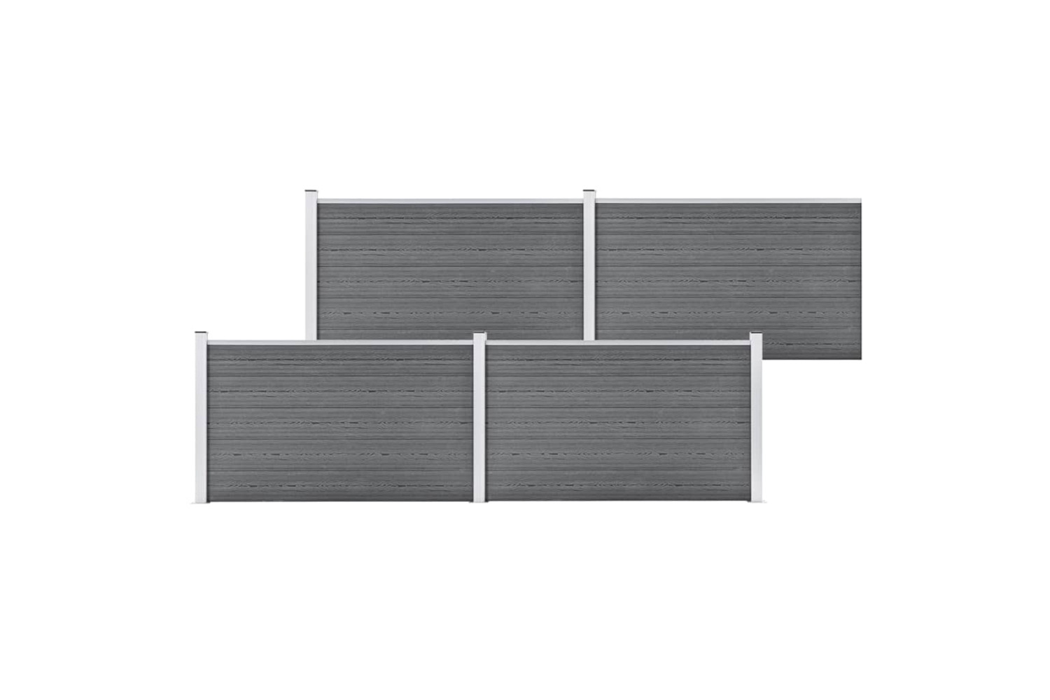 vidaXL Garden Fence Wpc 699x106cm Grey