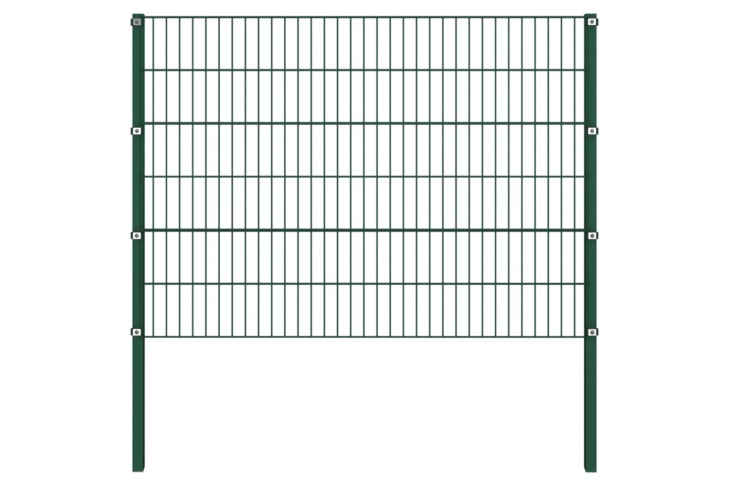 vidaXL 144934 Fence Panel With Posts Iron 1.7x1.2 M Green