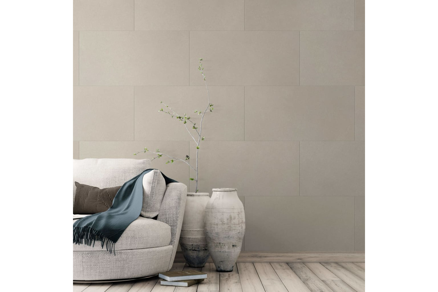 Grosfillex 434302 Wallcovering Tile Gx Wall+ 11pcs Wise Stone 30x60 Cm Light Beige